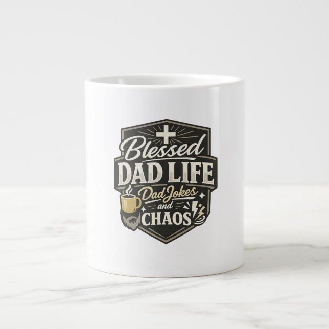 Gesegnetes Vaterleben Jumbo-Tasse (Vorderseite)
