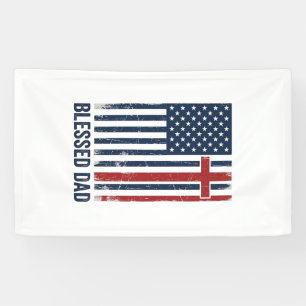 Gesegnetes Vatertag-Christenflaggenkreuz Vintage-S Banner