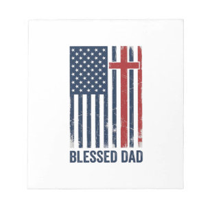 Gesegnetes Vatertag-Christenflaggenkreuz Vintage-S Notizblock