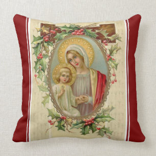 Gesegnetes Weihnachten Jungfrau-Marys Jesus Vintag Kissen