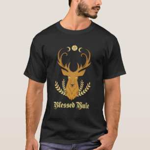 Gesegnetes Weihnachten Stag Triple Moon Pentagramm T-Shirt