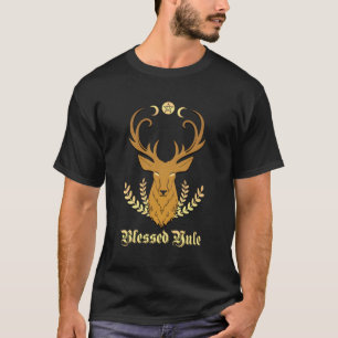 Gesegnetes Weihnachten Stag Triple Moon Pentagramm T-Shirt