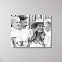 Gesegnetes Zuhause-Familienname B/W Portrait Gross