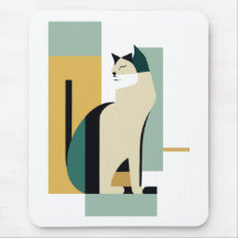Gesehene Katze Art deco - Minimalistische Illustra