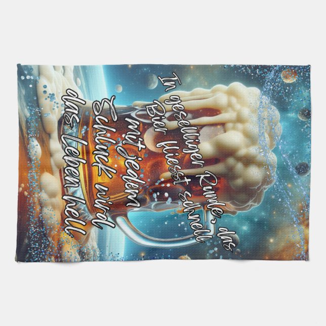 Geselliges Bier  Geschirrtuch (Horizontal)