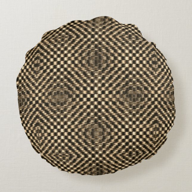 Geselliges und chaotisches Schachspiel Rundes Kissen (Rückseite)