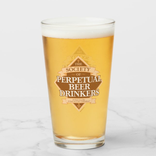 Gesellschaft für Perpetual Beer Drinkers Glass Glas (Vorne (Gefüllt))