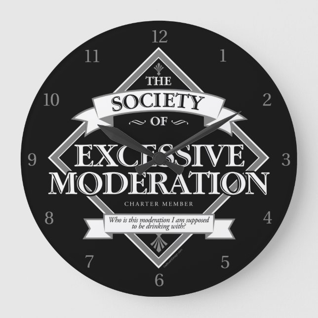 Gesellschaft übermäßiger Mäßigung Große Wanduhr (Vorderseite)