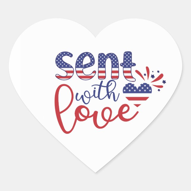 Gesendet mit Liebe Patriotische Aufkleber (Vorderseite)