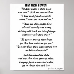 GESENDET VON HEAVEN Gedicht Poster