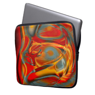 Gesenkelte Stangen in gekratzter Orange bis Rot au Laptopschutzhülle