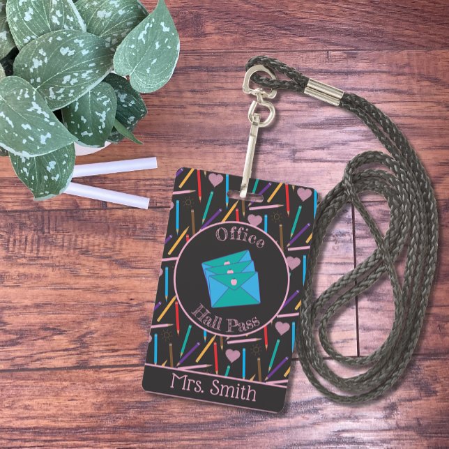 Gesenkte farbige Stifte | Office Hall Pass Abzeich Ausweis (Von Creator hochgeladen)