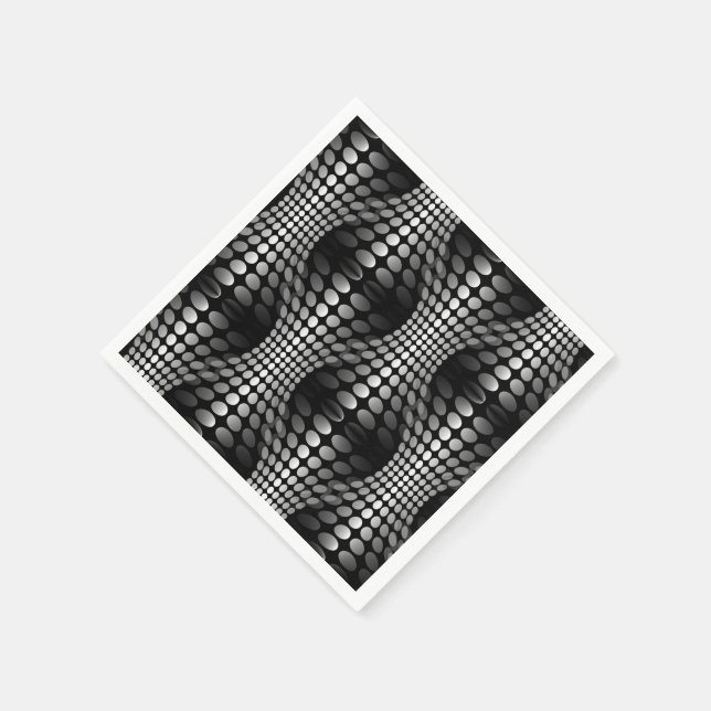 Gesenkte Waves Tapete schwarz-weiß Serviette (Ecke)