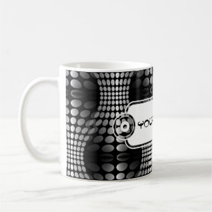 Gesenkte Waves Tapete schwarz-weiß Tasse