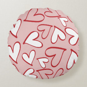 Gesenktes Herz runden Kissen