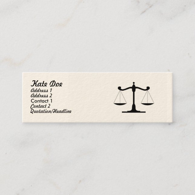 Gesetz Businesscard dünn Mini Visitenkarte (Vorderseite)