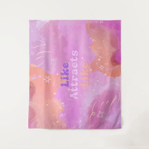 Gesetz der Anziehung Motivierend Inspirierend Rosa Wandteppich