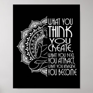 Gesetz der Anziehung Spiritualer Buddha-Meditation Poster