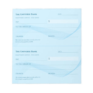 Gesetz der Attraktion Elegant Blue Blank Karos Notizblock