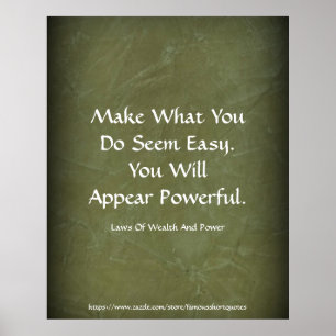 Gesetz des Powers des Reichtums erscheint kraftvol Poster