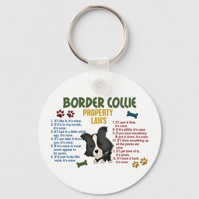 Gesetz über die Border Collie Property 4 Schlüsselanhänger (Vorderseite)