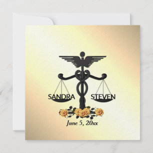 Gesetz und Medizin Union Gelbe Rose Einladung