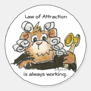 Gesetz zur Anziehung von Cartoon Richter Sticker
