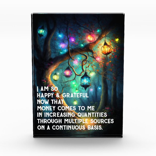 Gesetz zur Anziehung von Geld Manifestation Quoten Fotoblock (Vorderseite)