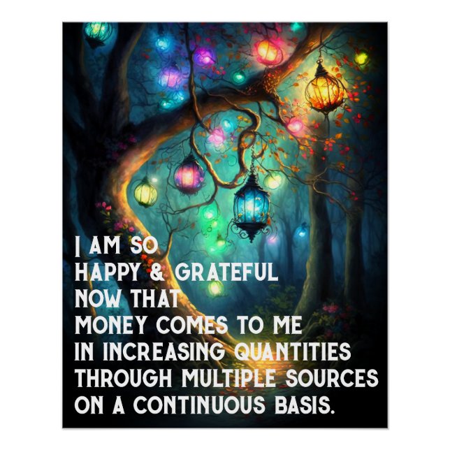 Gesetz zur Anziehung von Geld Manifestation Quoten Poster (Vorderseite)