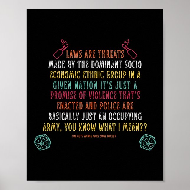 Gesetze sind Bedrohungen durch die dominante Sozio Poster (Vorne)