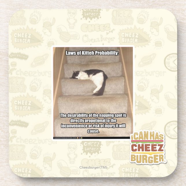 Gesetze von Kitteh Wahrscheinlichkeit Getränkeuntersetzer (Vorderseite)