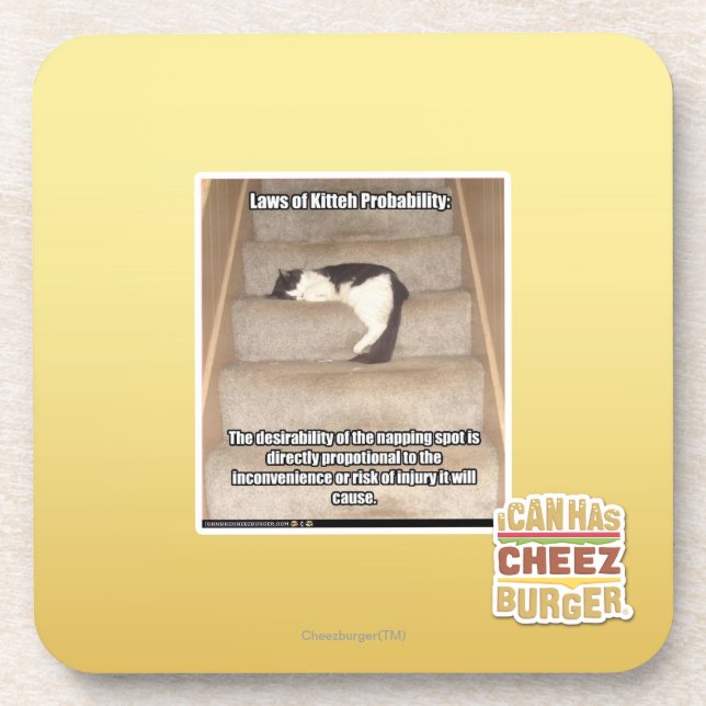 Gesetze von Kitteh Wahrscheinlichkeit Getränkeuntersetzer (Vorderseite)