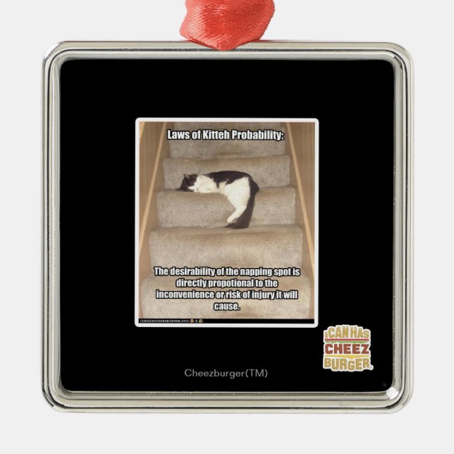 Gesetze von Kitteh Wahrscheinlichkeit Silbernes Ornament (Vorne)