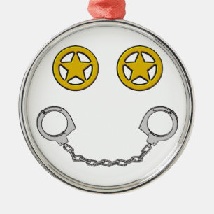 Gesetzesvollstreckung-Lächeln Silbernes Ornament