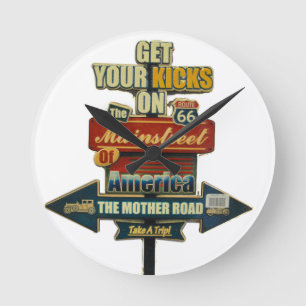 ***GESETZGEBUNGSROUTE 66*** WALL CLOCK RUNDE WANDUHR