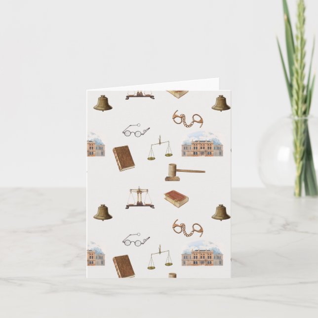 Gesetzliche Skala Gavel Rechtes antikes Muster Karte (Vorderseite)