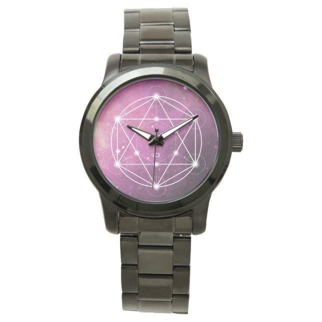GESETZT | Geometrie-Metatron-Kubus Armbanduhr (Vorderseite)