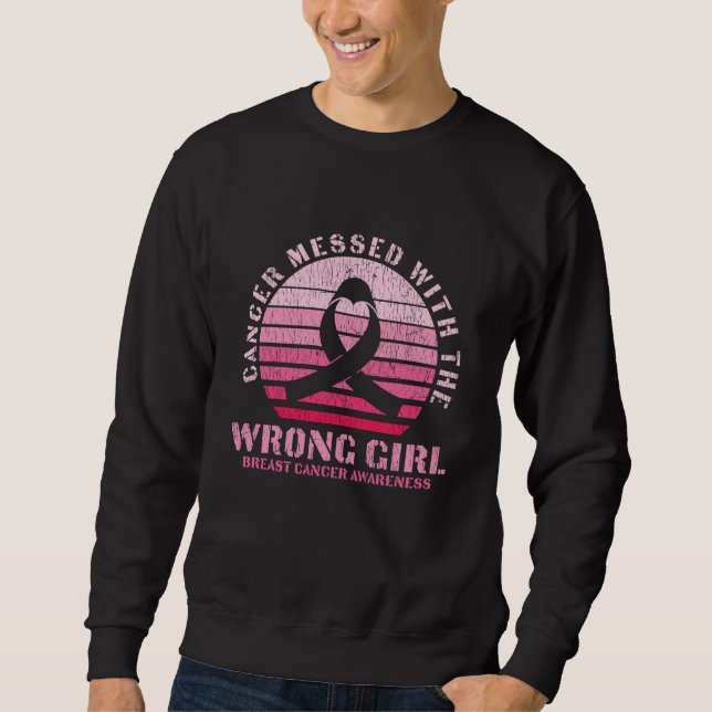 Gesetzt mit dem falschen Bewusstsein für Brustkreb Sweatshirt (Vorderseite)