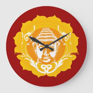 Gesicht Buddhas Große Wanduhr