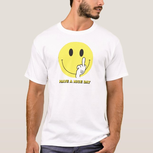 Gesicht, das den Finger gibt T-Shirt (Vorderseite)