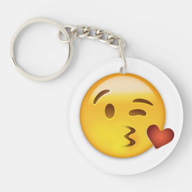 Gesicht, das einen Kuss Emoji wirft Schlüsselanhänger (Vorderseite)