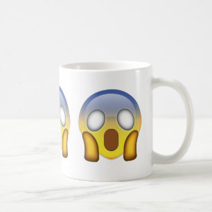 Gesicht, das in der Furcht Emoji schreit Kaffeetasse