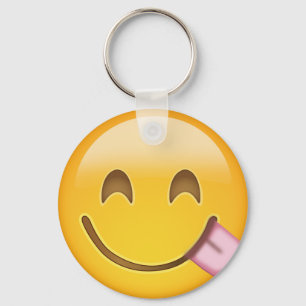 Gesicht, das köstliche Nahrung Emoji Savouring is Schlüsselanhänger