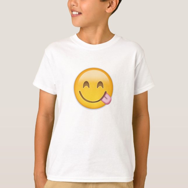 Gesicht, das köstliche Nahrung Emoji Savouring ist T-Shirt (Vorderseite)