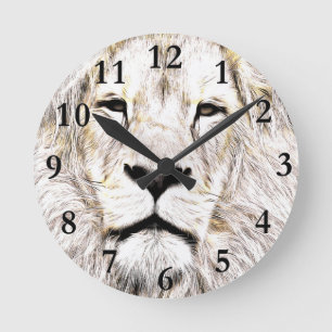 Gesicht de leão Lion Gesicht Löwen-Gesicht de Lion Runde Wanduhr