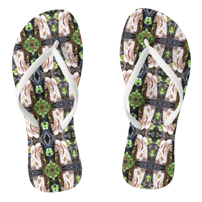 Gesicht der Schlange - Cottonmouth / Wassermoccasi Flip Flops (Fußbett)