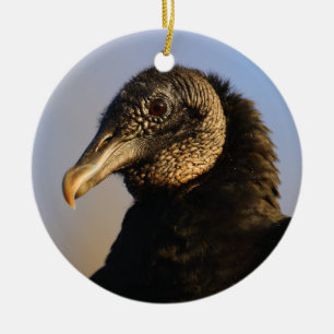 Gesicht des schwarzen Geiers Keramikornament