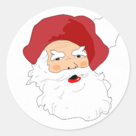 Gesicht des Weihnachtsmanns Runder Aufkleber