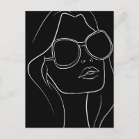 Gesicht einer Frau hinter einer Sonnenbrille, Line