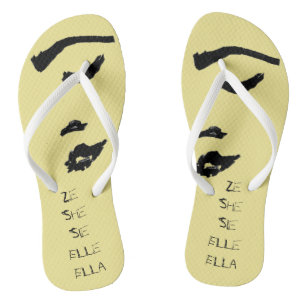 Gesicht einer Frau Sie She Elle Ella Flip Flops